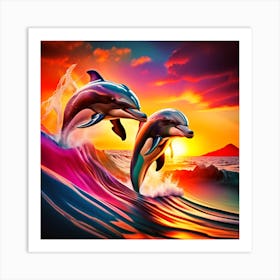 Dolphins1 1 Art Print