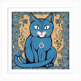 Blue Cat 2 Art Print