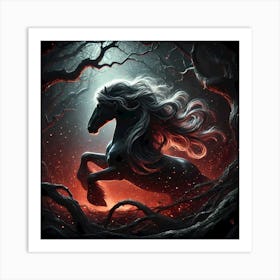 Horse In The Forest Art Print