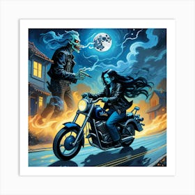 Skeleton Rider 1 Art Print