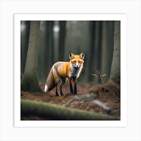 Fox In The Forest 14 Art Print