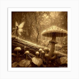 Fairy In The Rain Art Print