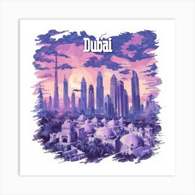 Dubai Skyline 1 Art Print