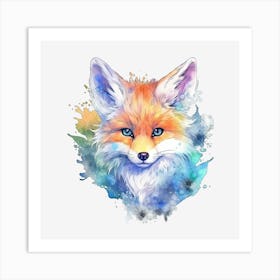 Watercolor Fox Póster