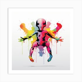 Alien Splatter Painting Art Print