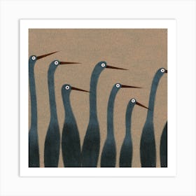 Flock Of Herons Art Print