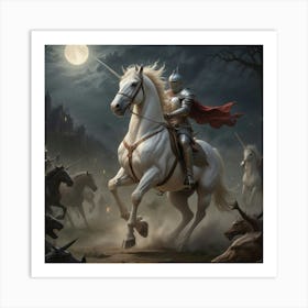 Knights And Unicorns Art Print