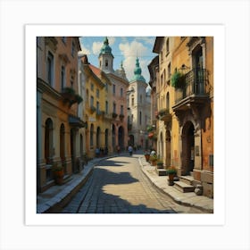 Street Scene In Poland Art Print