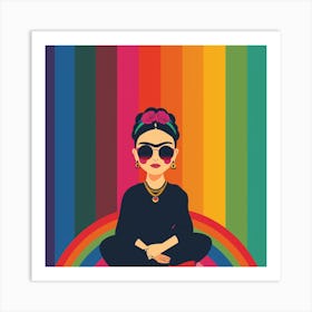 Frida Kahlo Gay Rainbow Art Print