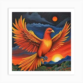 Fiery Phoenix Rising A Symbol Of Rebirth And Power (3) Art Print