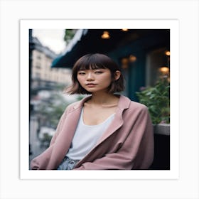 Asian Woman In Paris Art Print