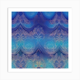 Blue Floral Pattern Art Print