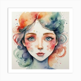 Watercolor Of A Girl 21 Art Print