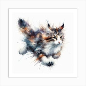 Cat Watercolour Art Print 2 Art Print