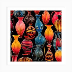 Colorful Vases 5 Art Print