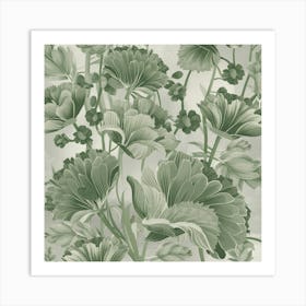 Green Carnations Art Print