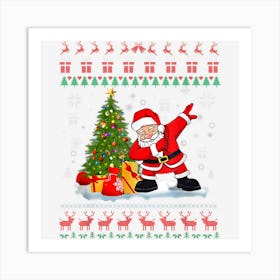 Dabbing Santa Claus Christmas Boys Men Funny Xmas Art Print