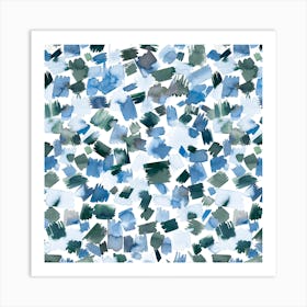 Abstract Watercolor Painting Blue Square Art Print