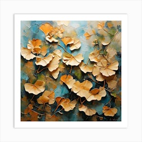 Tropical leaves of ginkgo biloba Art Print