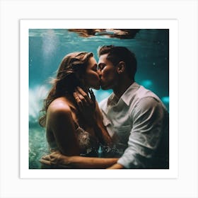 Underwater Kiss Art Print