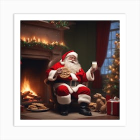 Santa Claus With Cookies 17 Art Print