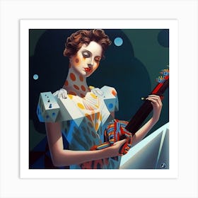 Girl With A Guitar Art Print