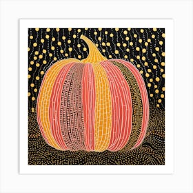 Yayoi Kusama Inspired Pumpkin Pink And Orange 1 Art Print