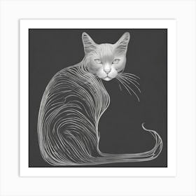 Cat Drawing 1 Art Print