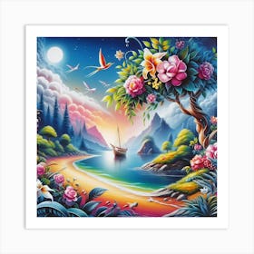 Night In The Garden Art Print