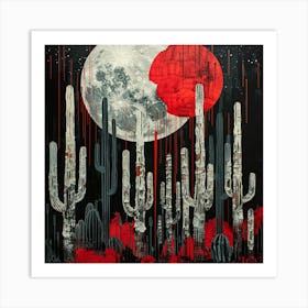 Cactus Moon Art Print