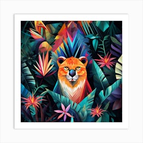 Lion In The Jungle 12 Art Print