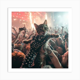 Cat At A Concert 6 Art Print