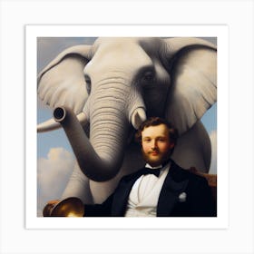 'The Elephant And The Man' Art Print