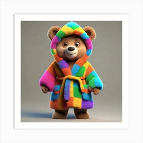 Bear In A Colorful Robe Art Print