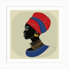 African Woman With Turban 11 Art Print