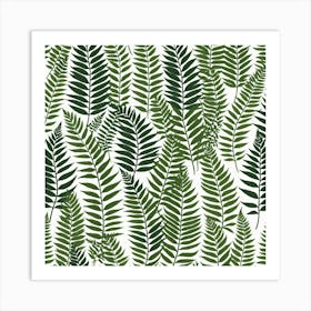 Seamless Pattern With Fern Leaves Art Print