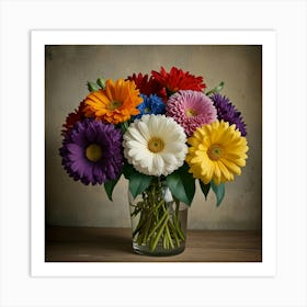 Colorful Gerberas Art Print