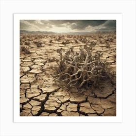 Dry Desert Landscape 2 Art Print