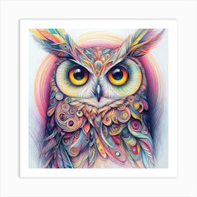 Colorful Owl Art Print