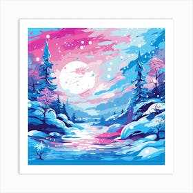 Winter Landscape Painting Art Print