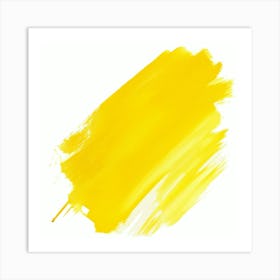 Yellow Paint Brush Stroke Art Print