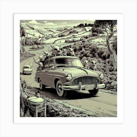 'Dogs On The Road' Art Print