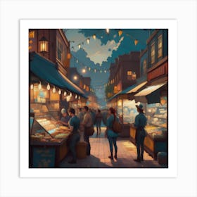 Night Market Art Print