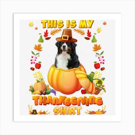 This Is My Thanksgiving Shirt Bernese Mountain Dog Blessed Art Print