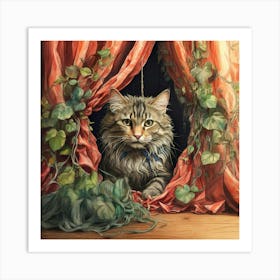 Cat In The Window 7 Art Print