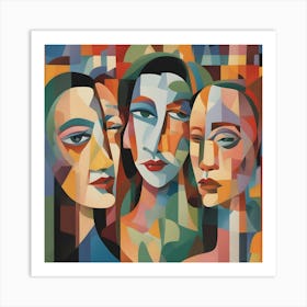 Three Women Abstract Art Print