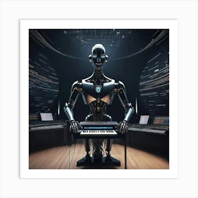 Robot Piano Art Print