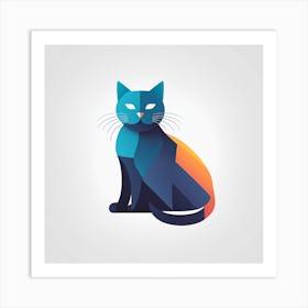 Abstract Cat Art Print