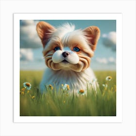 Dog In The Grass Art Print