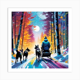 Sled Dogs 2 Art Print